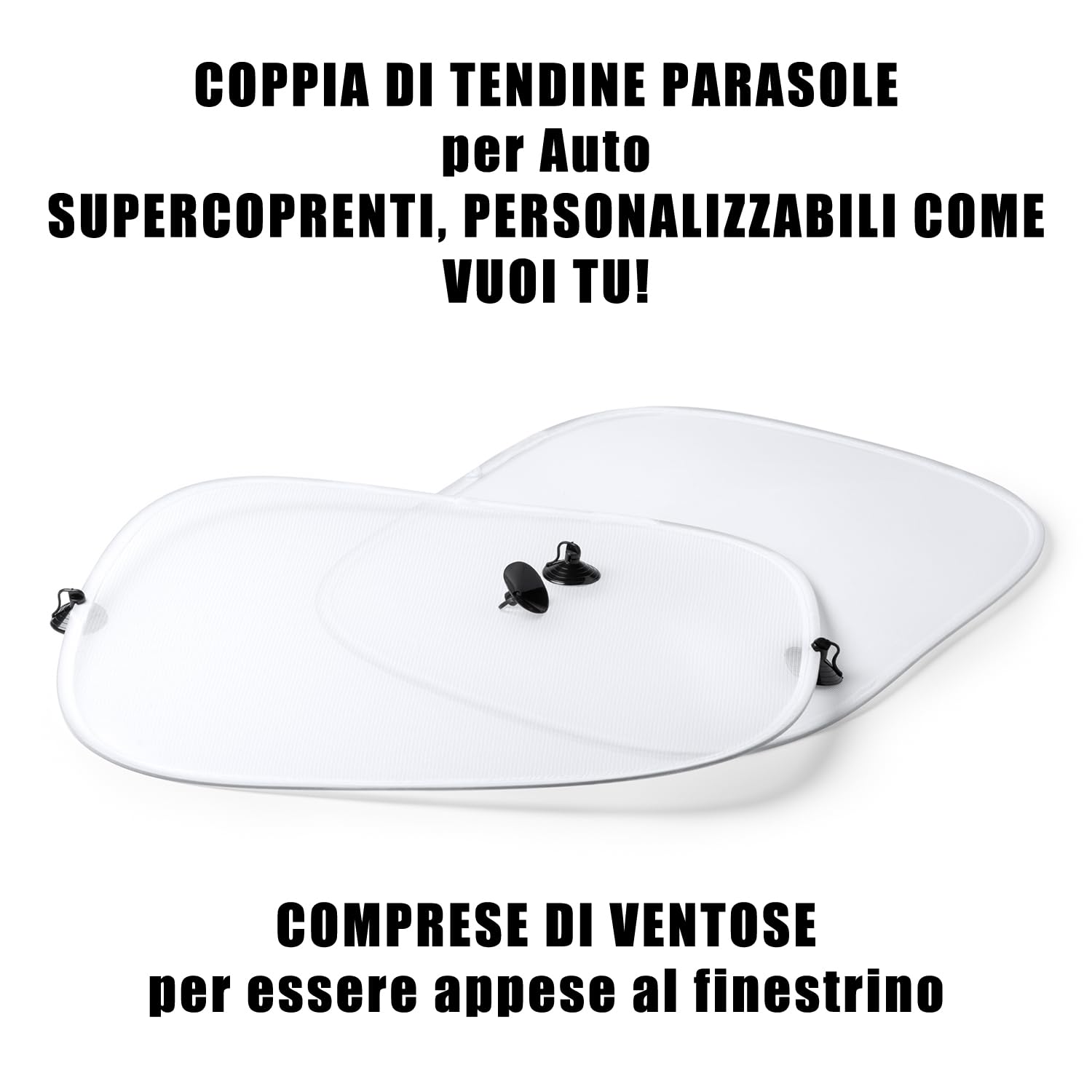 GIFART Tendine Parasole per finestrino Auto Personalizzabili 38x44 cm 2 szt.