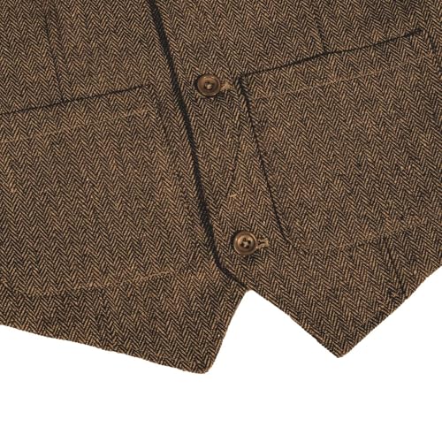 Image of Boys Retro Tweed Vest for Kids Classic Casual Waistcoat