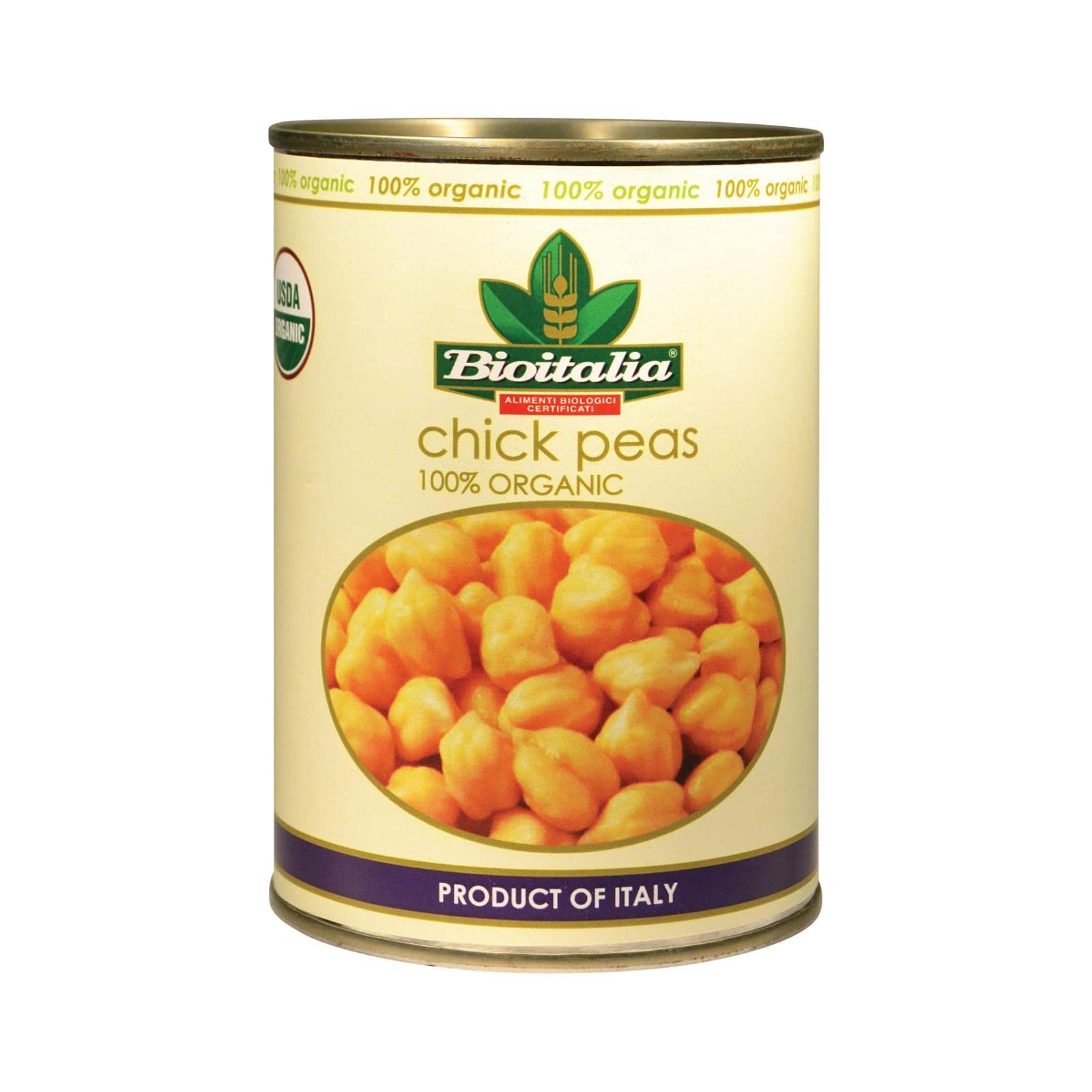 Bioitalia Chick Peas, 14 Ounce (Pack of 12)
