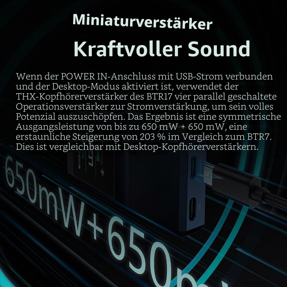 FiiO BTR17 Flagship Bluetooth-Kopfhörerverstärker (schwarz)