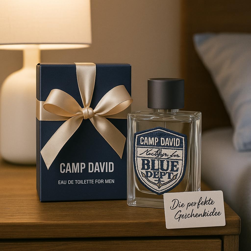 CAMP DAVID Blue Dept. Eau de Toilette Herren Parfum 100 ml, Maritimer Sommerduft mit Grapefruit, Mandarine, Rosmarin und Vetiver, Frischer Herrenduft für Büro und Alltag