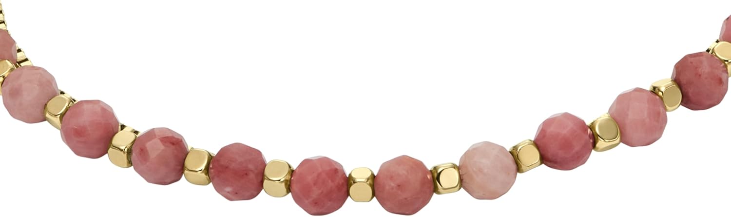 Fossil Women's Stainless Steel Gold-Tone Beaded Bracelet
