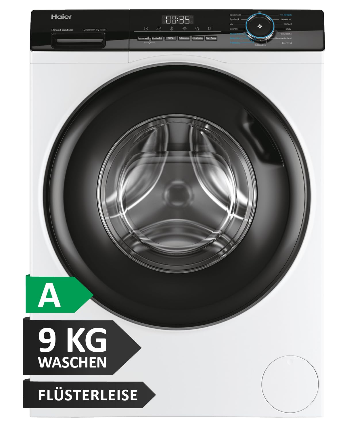 Haier I-PRO Serie Waschmaschinen – Frontlader mit A-Effizienz, 8–10 kg Kapazität, Direct Motion/Inverter-Motor, Dampfprogramme, Smart Home-Optionen & leiser Betrieb
