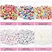 Quefe 1500pcs Beads Kit Letter Beads Assorted Acrylic Alphabet Beads Large Hole Beads UV Beads 6 Styles with 50 Meters Elastic String for Bracelets Crafts and Necklaces Making