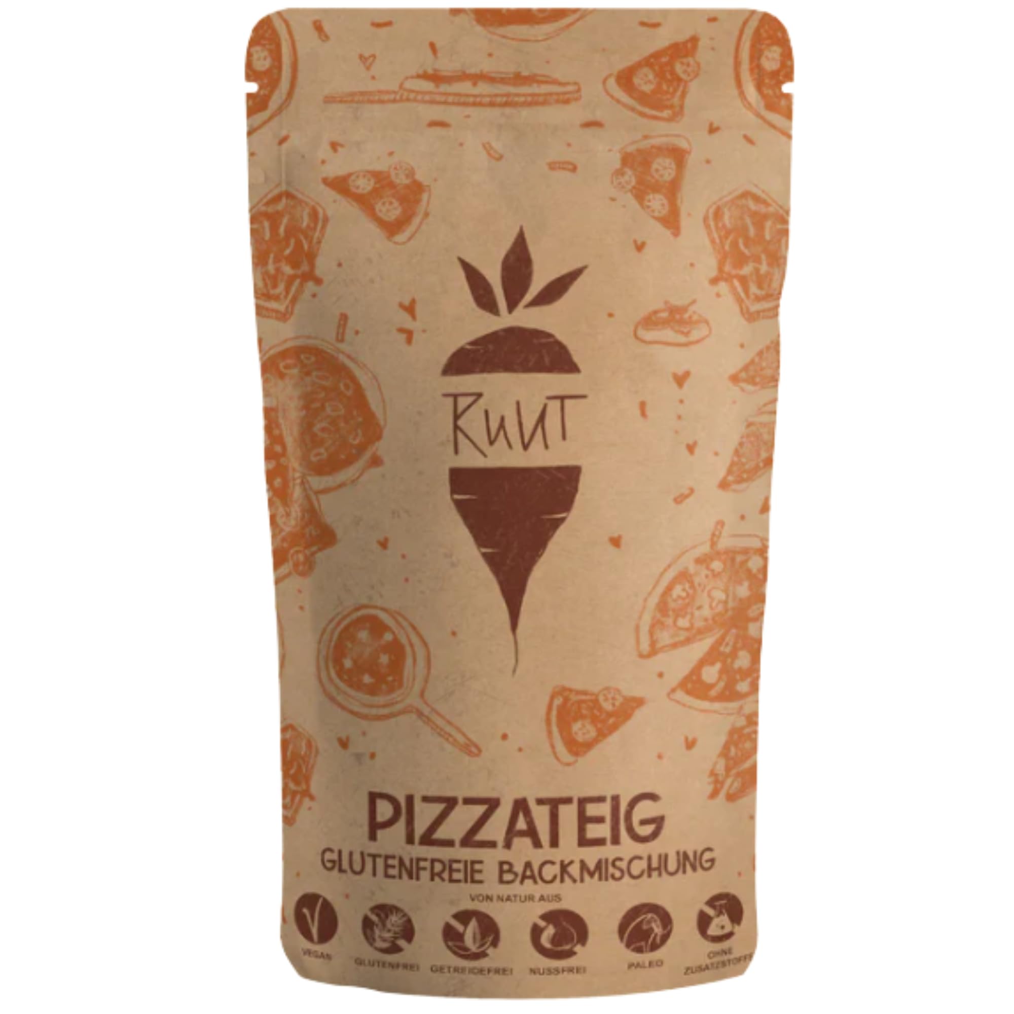 Mezcla para pizza sin gluten Ruut - Sin aditivos, paleo, sin gluten, sin cereales, sin lactosa | Base de pizza fina y crujiente como en Italia (900g)
