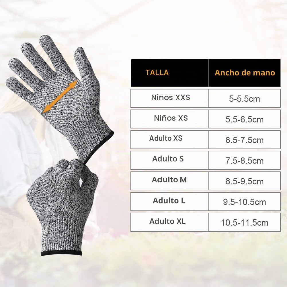 flintronic Guantes Anticortes Nivel 5 (1 par), Guantes Resistentes al Corte, EN 388 Calidad Alimentaria Guantes de Trabajo, Guantes de Protección y Anticorte para Cuchillos, Tallar Madera (M-Adult)