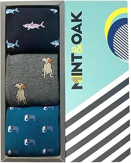 Mint & Oak Printed Crew Socks For Men, Soft Cotton Calf Length Socks, Colorful Sock Gift For Men, Anti-Microbial & Odour F... Price In India
