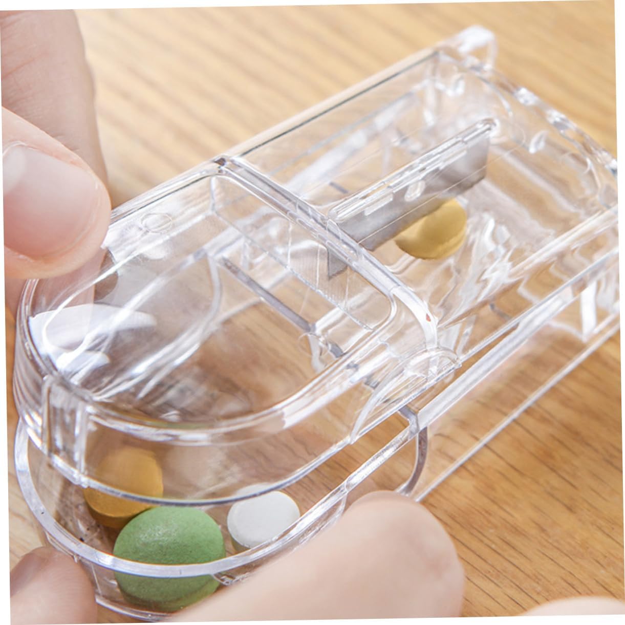 Mobestech Compact 6pcs Pill Box Splitter Multiple Pill Cutter Travel Cutter Dispenser Divider Medicine Organizer
