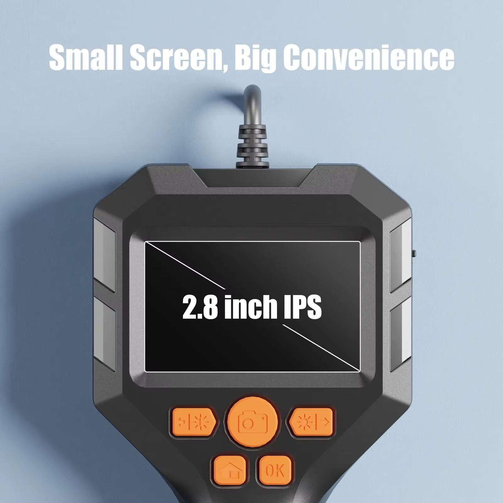 Boroskop, kamera inspekcyjna z endoskopem HD IPS 2,8 cala, wodoodporna kamera boroskopowa ze światłem IP67, półsztywny kabel 16,5FT, ręczna kamera inspekcyjna HD 1080, kamera Snake 3.9mm