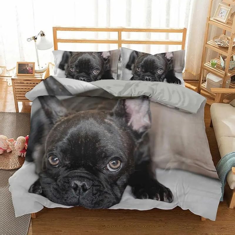 Funda nórdica de perros grises cama 90 suave microfibra para niños