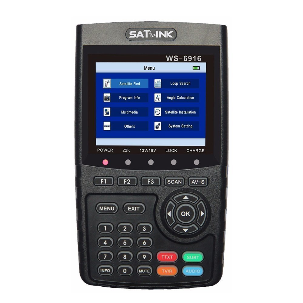 Satlink WS-6916 HD Satellite Finder, Includes Remote Control and Wally Receiver, Compatible with Television, DVB-S, DVB-S2, MPEG-4 Support