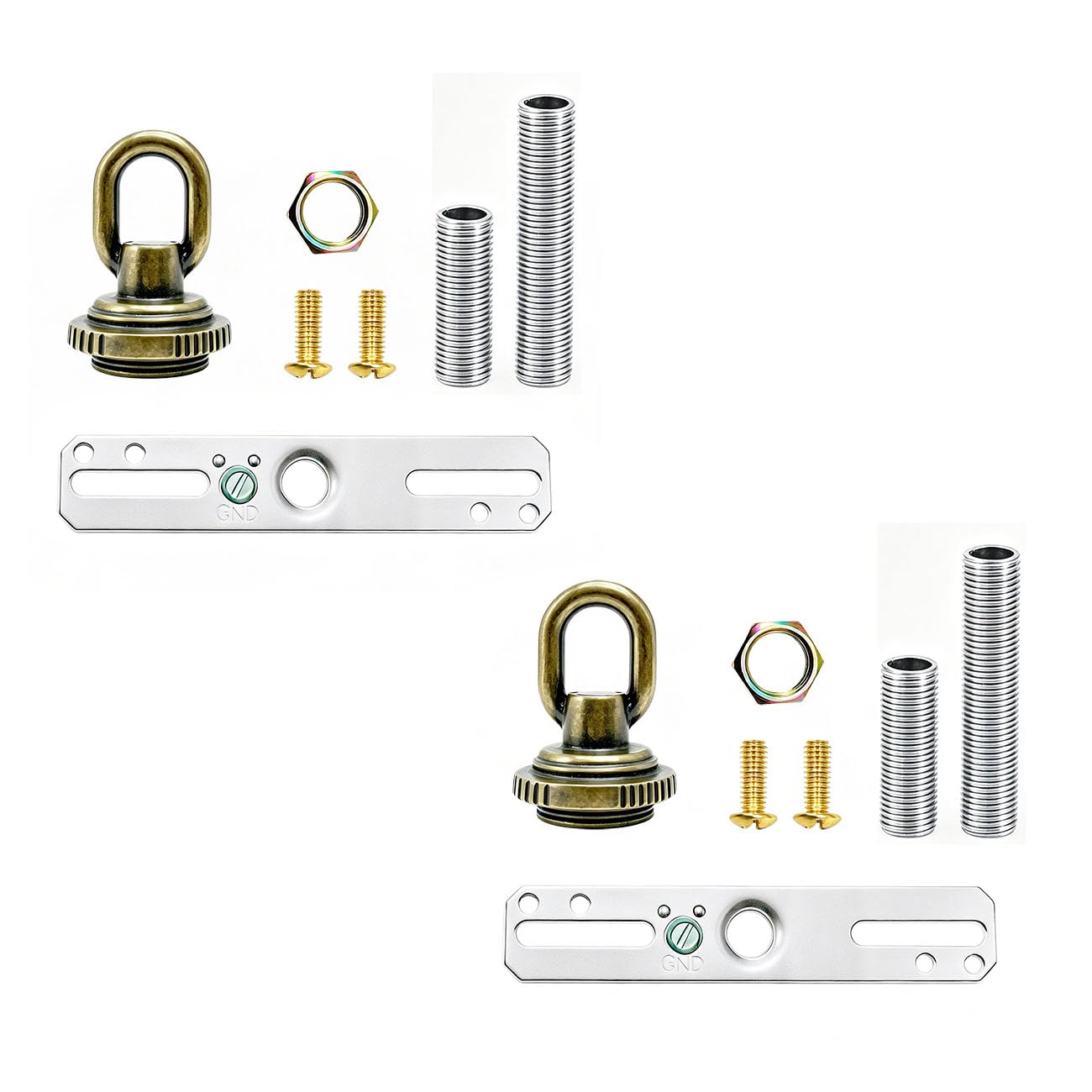 ECUDIS Light Fixture Cross Bar Kit, Antique Brass, Pack of 2