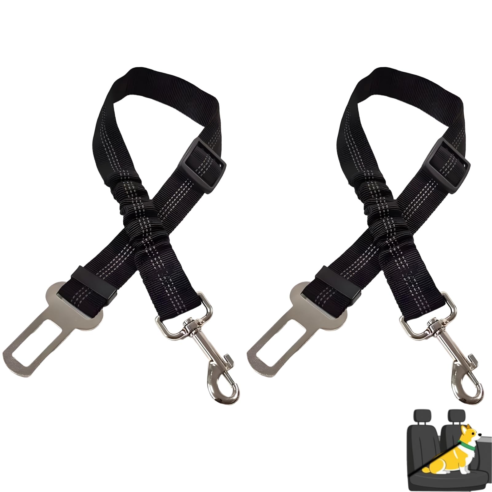 Dog Seat Belts for Cars UK 2 Pack Adjustable Dog Car Harness
