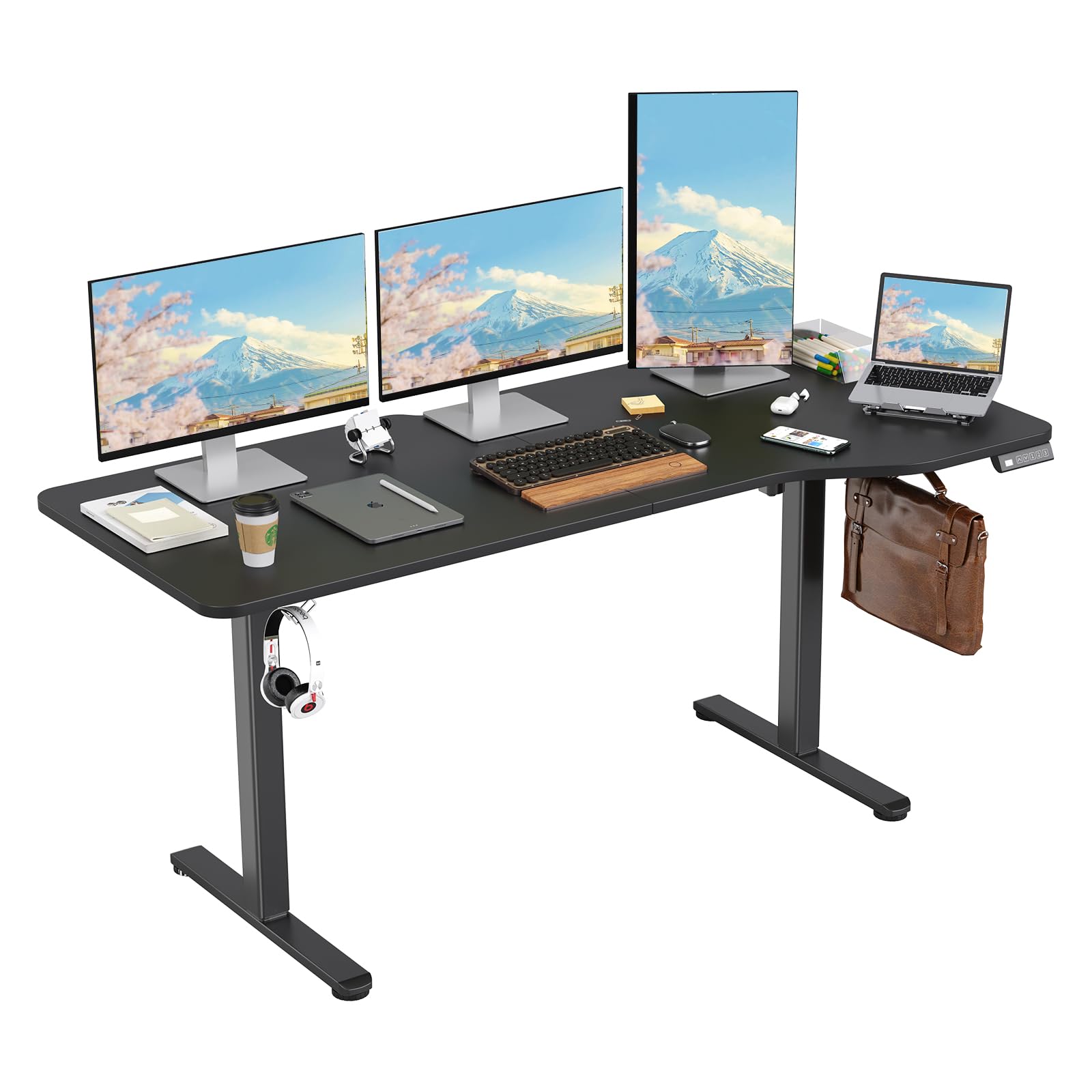 Amazon | STARY L字型 電動昇降デスク スタンディング対応 幅160cm
