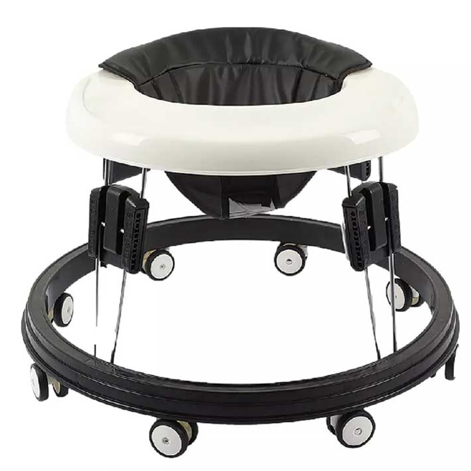 Baby Walker, Portable Push Along Walker with 9 Levels Adjustable,-PU Seat,Silent Rubber Universal Wheel,Foldable Baby Walkers for Toddlers — image 1