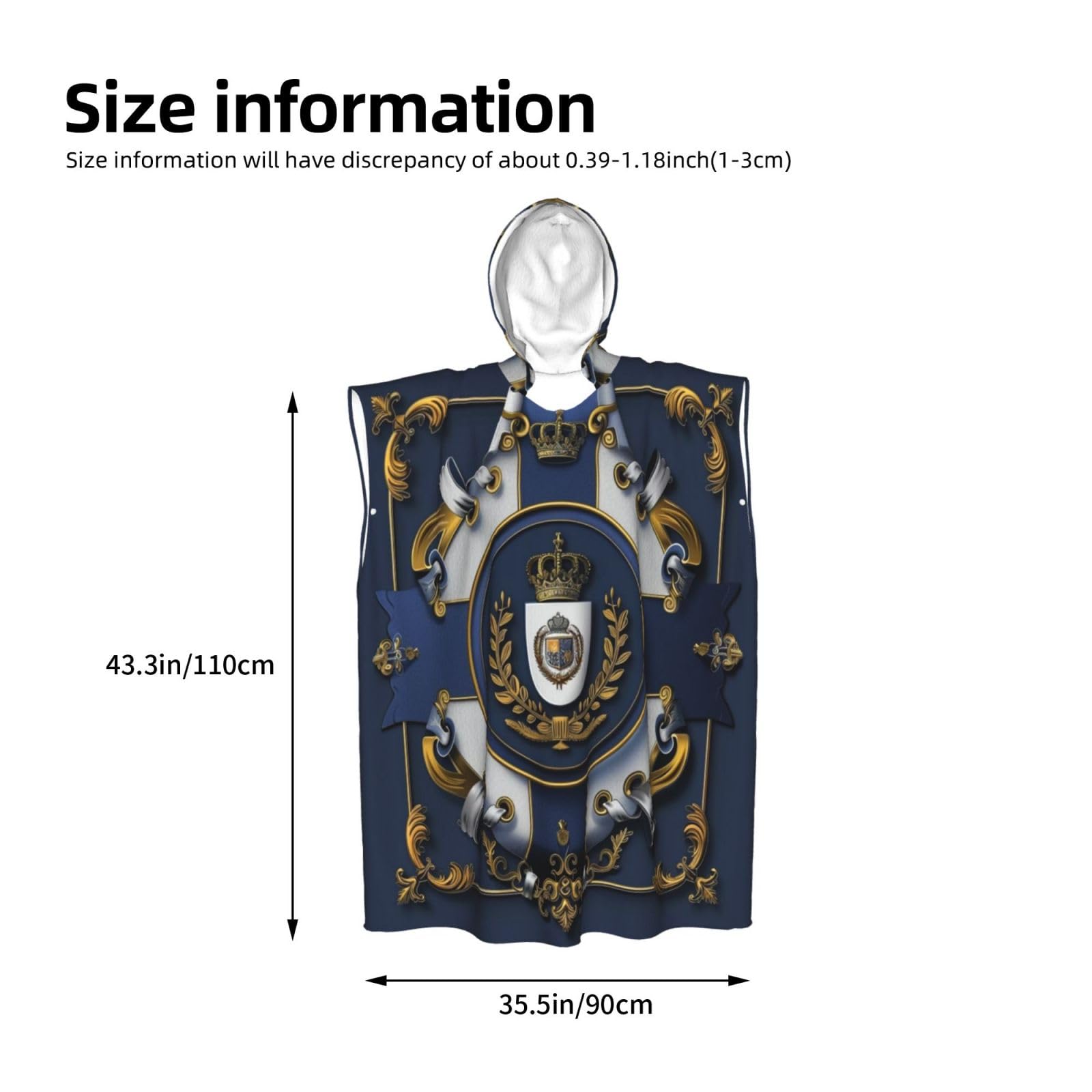 Poncho de plage à capuche pour adulte Motif drapeau de la Sarre 109 x 89 cm