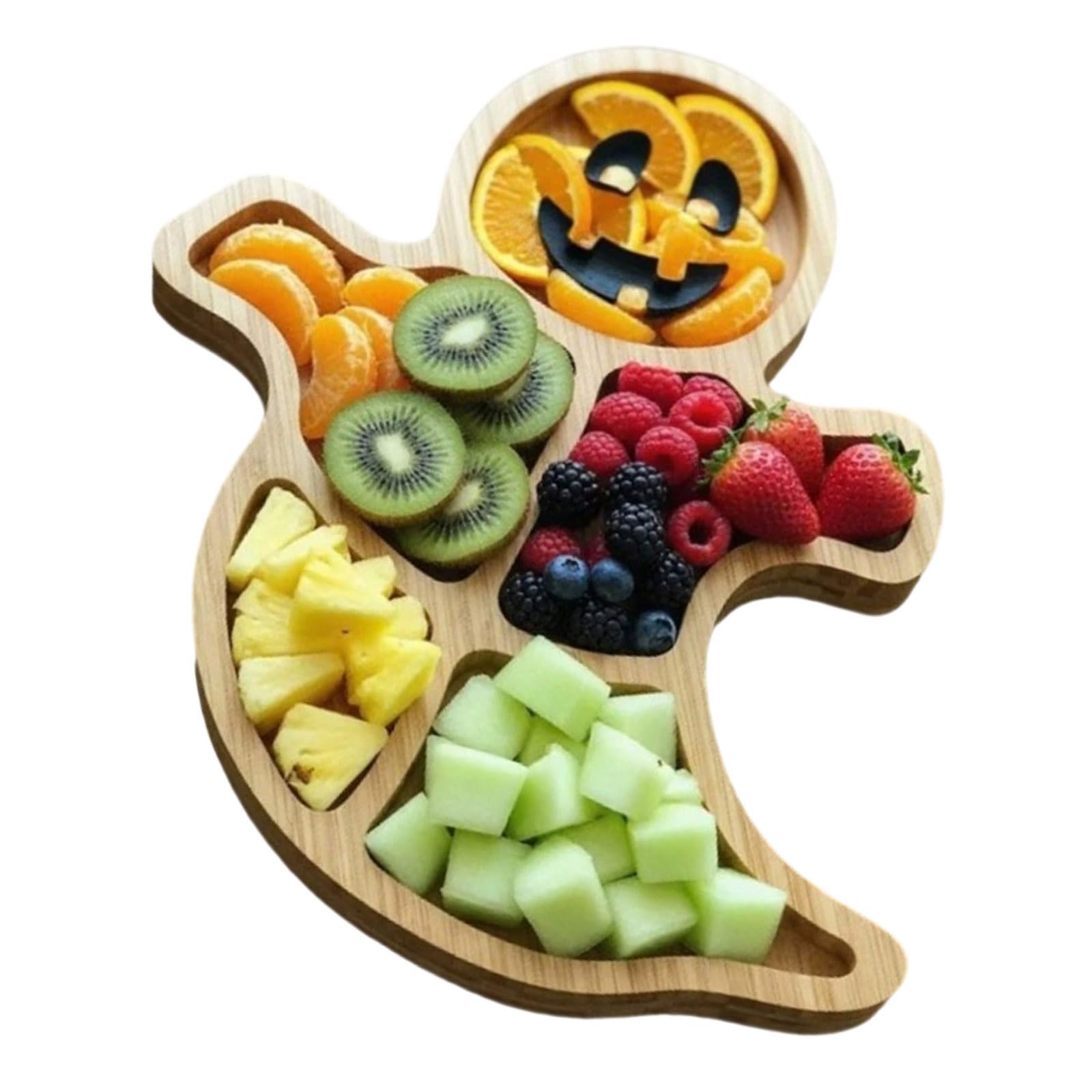 Tsophreniq Friendly Wooden Halloween Party Tray Multipurpose Snacks for Cheese Fruits Charcuterie Serving Halloween Wooden Platter