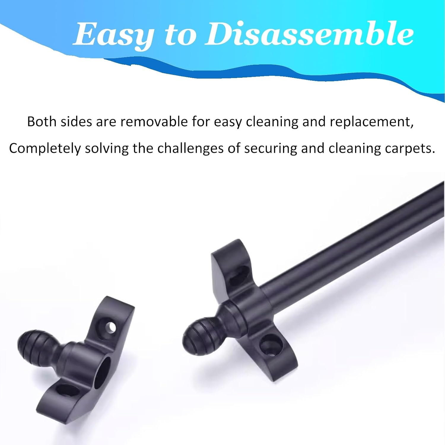 Anti-Slip Stair Carpet Rods - 15 Sets of Easy Install Fixed Bars for Wooden Steps, Durable Tread Rods to Prevent Shifting and Enhance Safety,15 Set,90cm/35inch