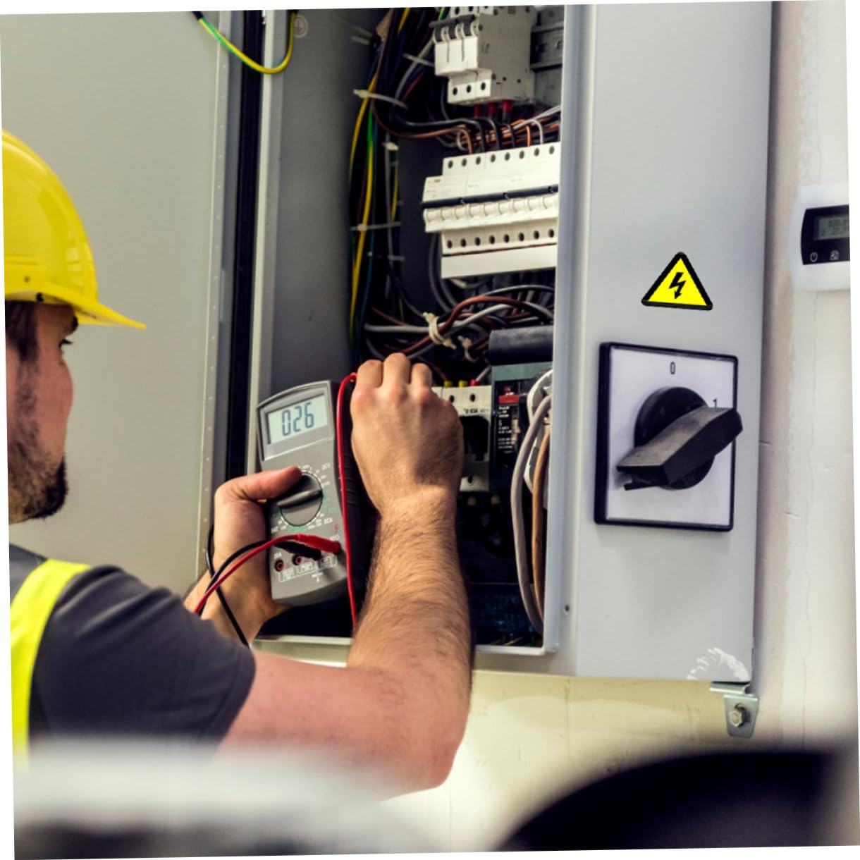 Cabilock Lot de 25 Autocollants de Danger Électrique Jaune pour Panneau Haute Tension, Adhésifs de Sécurité pour Boîte Électrique en Usine ou École