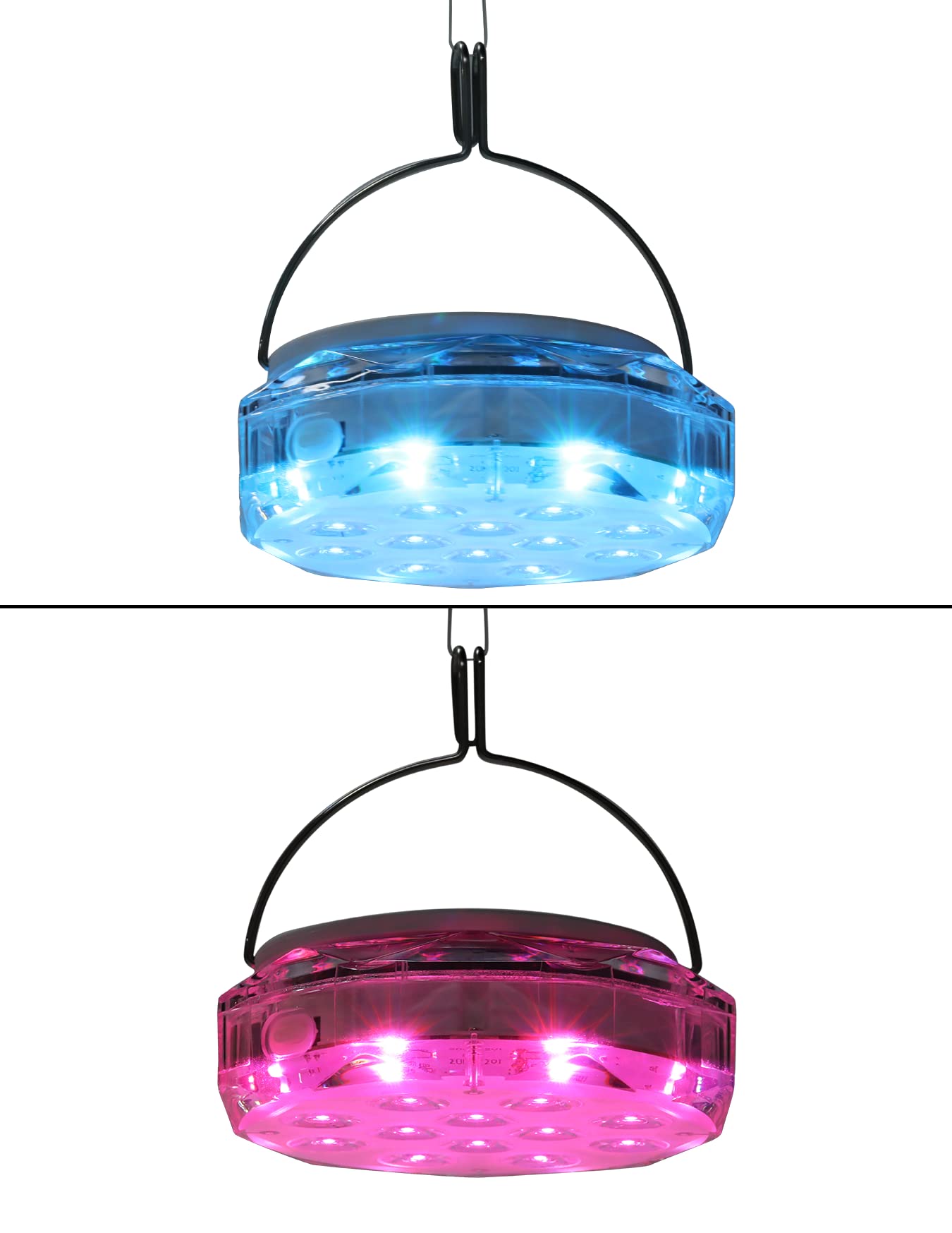 Qoolife 4" 20LED Magnetic Submersible LED Light - Emparejamiento con mando a distancia, control en grupos, luces sumergibles recargables impermeables para piscinas, brillante y fuerte imán (2 Pack)