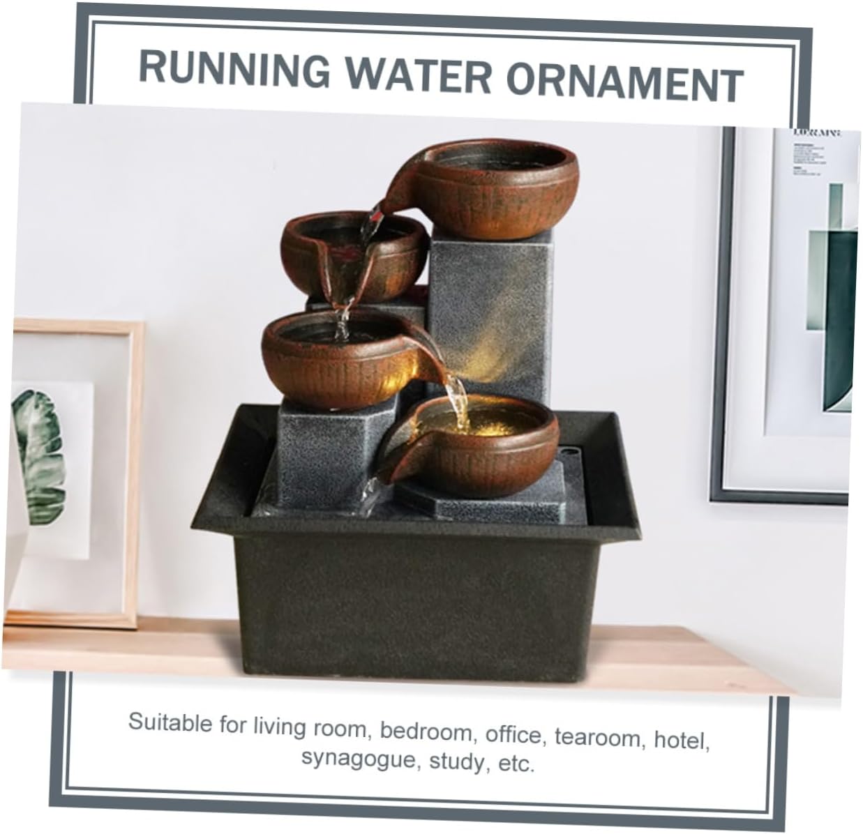 ABOOFAN Desktop Fountain Waterfall Ornament Serene Running Water Decor for Office Spaces Peaceful Tabletop Fountain Adornment Us for Zen Atmosphere