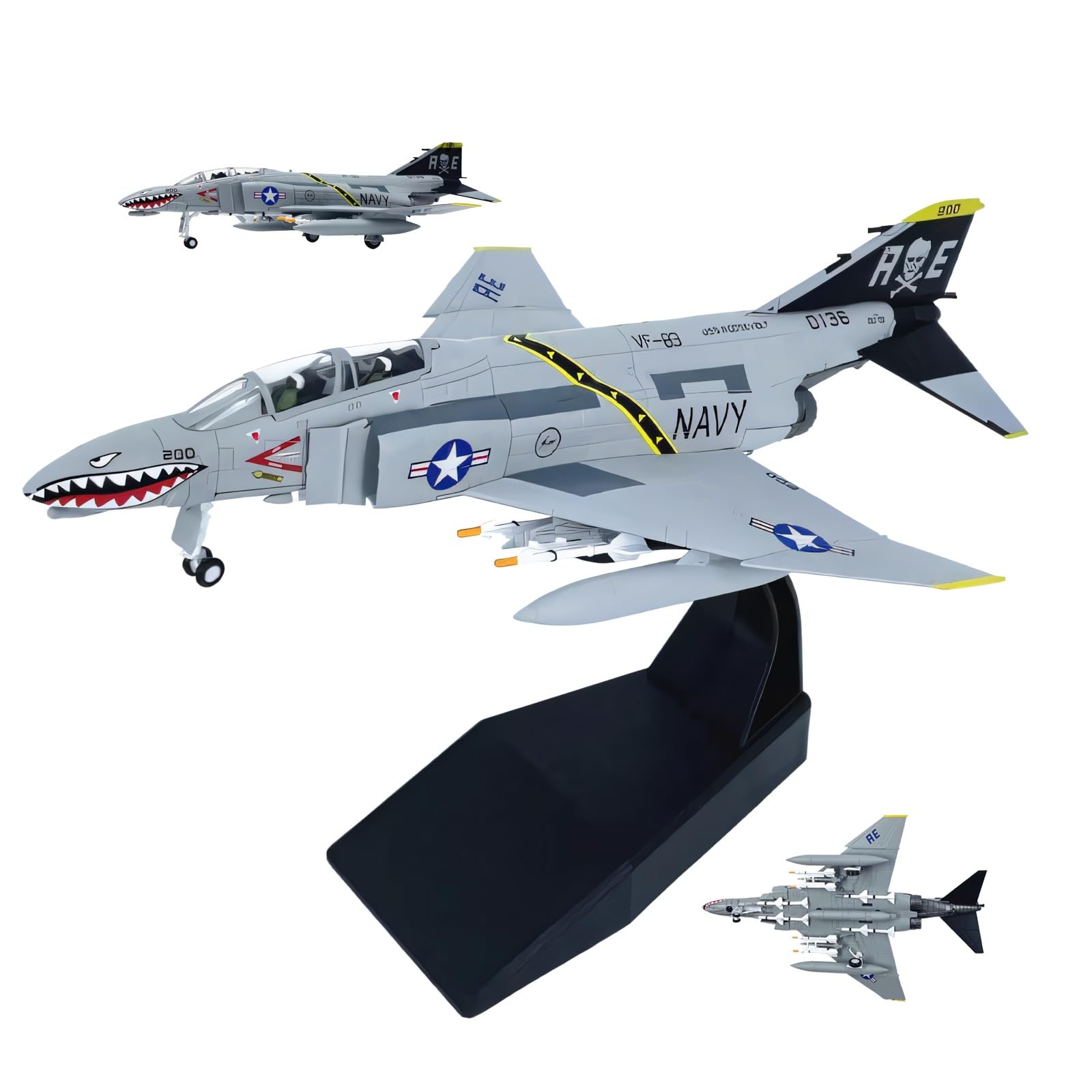 Modello pressofuso 1:100 dell'F-4C Dettagli accurati come quelli museali, peso pesante, supporto incluso Regalo collezionista aerei militari for gli appassionati aviazione, arredamento