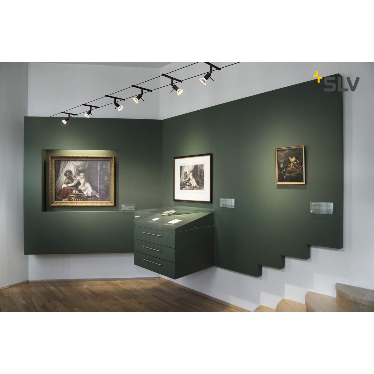 Projecteur Télescopique SLV SYROS - Système Câble Basse Tension - Pour Ampoules GX5.3 12V - Noir