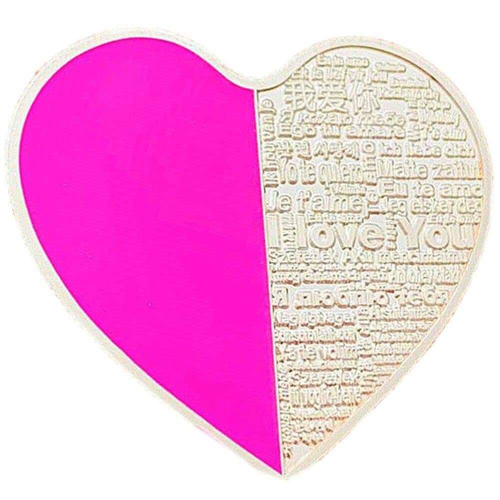 Pièce de Monnaie en métal en Forme de cœur pièce commémorative à Collectionner pièce commémorative Romantique pour Anniversaire Cadeau de la Saint-Valentin