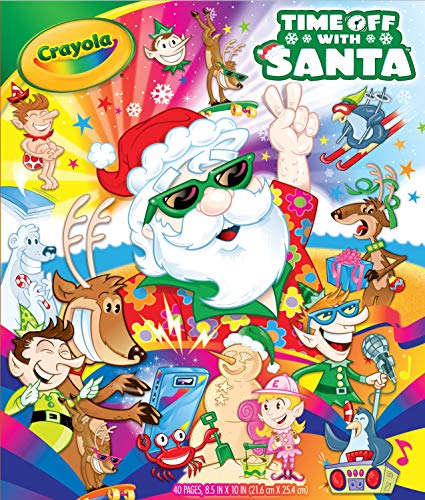 Crayola Santa Coloring Book, 64 Santa Claus Coloring Pages, Gift for Kids, Age 3, 4, 5, 6, Multicolor