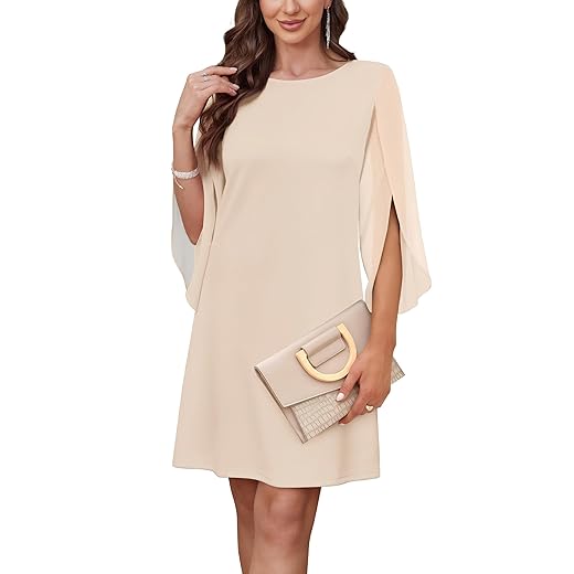 RUMIA Womens Cocktail Dresses Flutter Sleeve Wedding Guest Dresses for Women 2025 Trendy