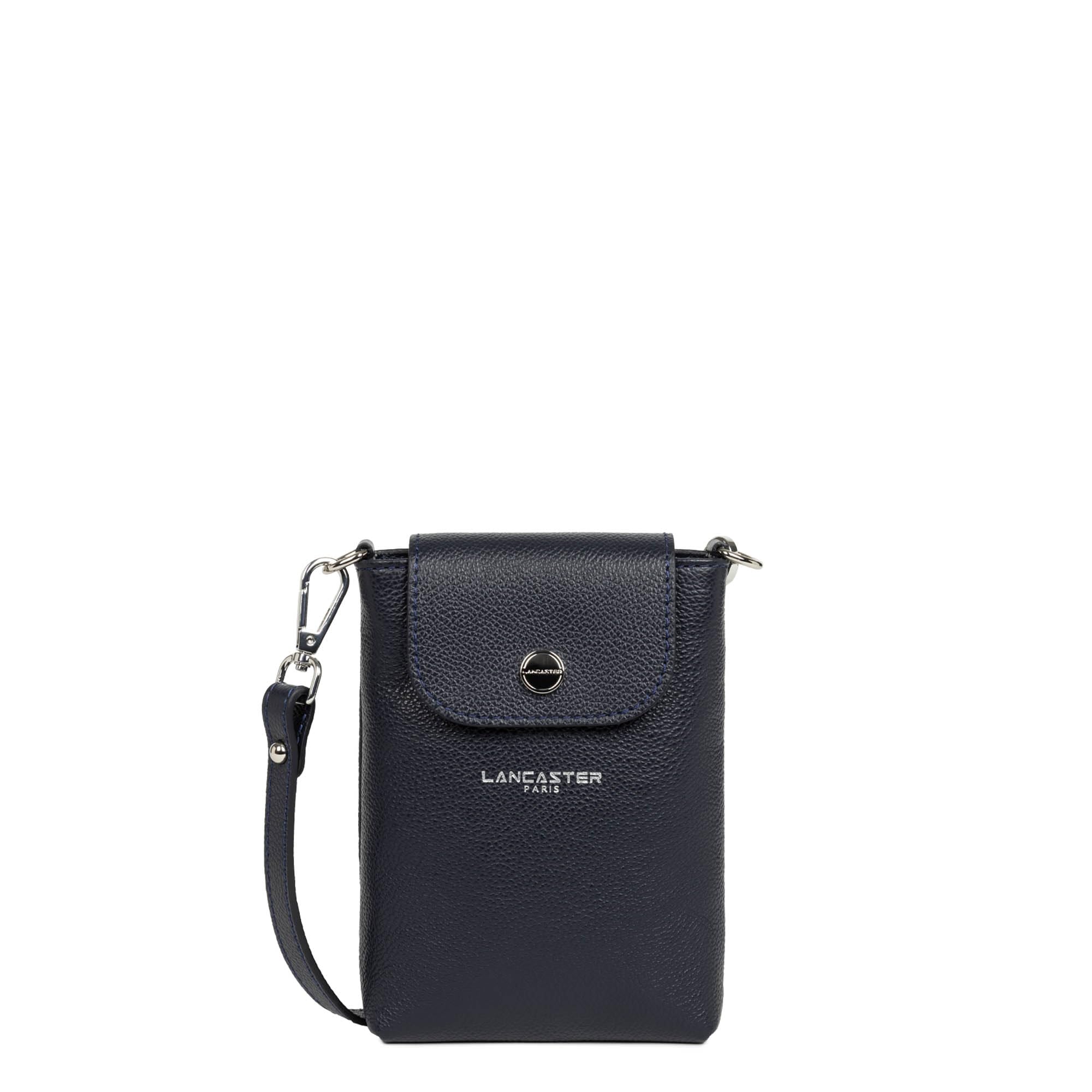 LANCASTER | Milano Bao - Pochette smartphone Cuir de Vachette Grainé Bleu foncé