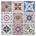 ZRJT 12” x 12” 10 Pcs Moroccan Peel and Stick Backsplash Tile Self Adhesive Glossy Vinyl Wall Tile Waterproof No Residual for Kitchen Bathroom Fireplace, Orange