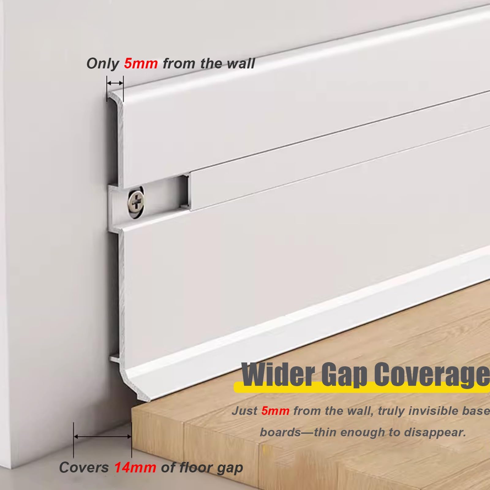 39,3"/3,3 ft aluminiowa listwa przypodłogowa LED, pośrednie oświetlenie LED listwy przypodłogowej do kuchni, salonu, wystroju wnętrz(A,80mm/3.14in)