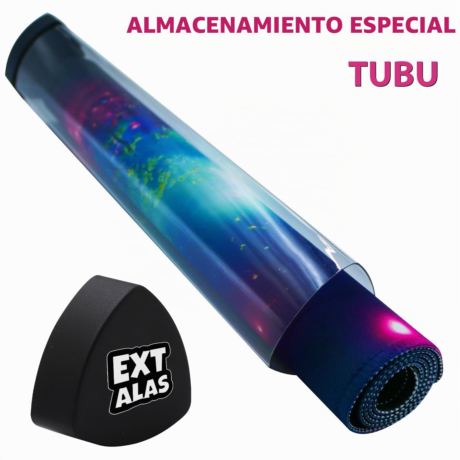 MTG - Tapete de juego con tubo de almacenamiento y juego de 7 dados, tapete de juego TCG impermeable con bordes cosidos, tapete de goma antideslizante (24 x 14 pulgadas) (tapete de juego sin