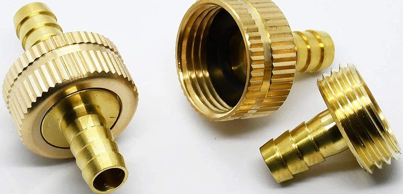 PAKA HAND TOOLS2PC, 38'' Garden Brass Hose Mender End Repair Kit, Pipe Connector Male Female Connector
