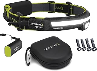 Sponsored Ad - Liteband PRO Bundle 1500 Lumens LED Headlamp Rechargeable Battery Powered, Bright Tactical Head Lamp Flashlight Hard Hat Light, Mechanic Lamps, Camping, Running, Best Rated For Forehead, Carbon