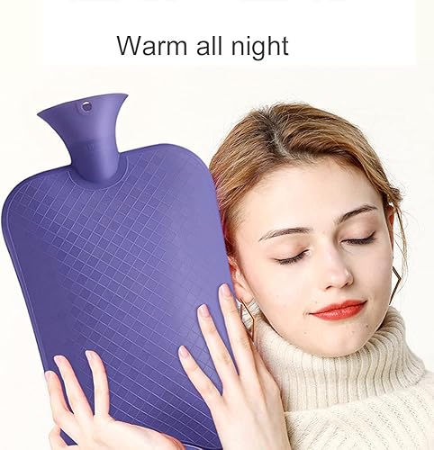 Miniatura 5 de Botella de agua caliente, bolsa de agua caliente grande de goma natural, gran capacidad de 3 litros, cálida en invierno, bolsa de agua caliente de