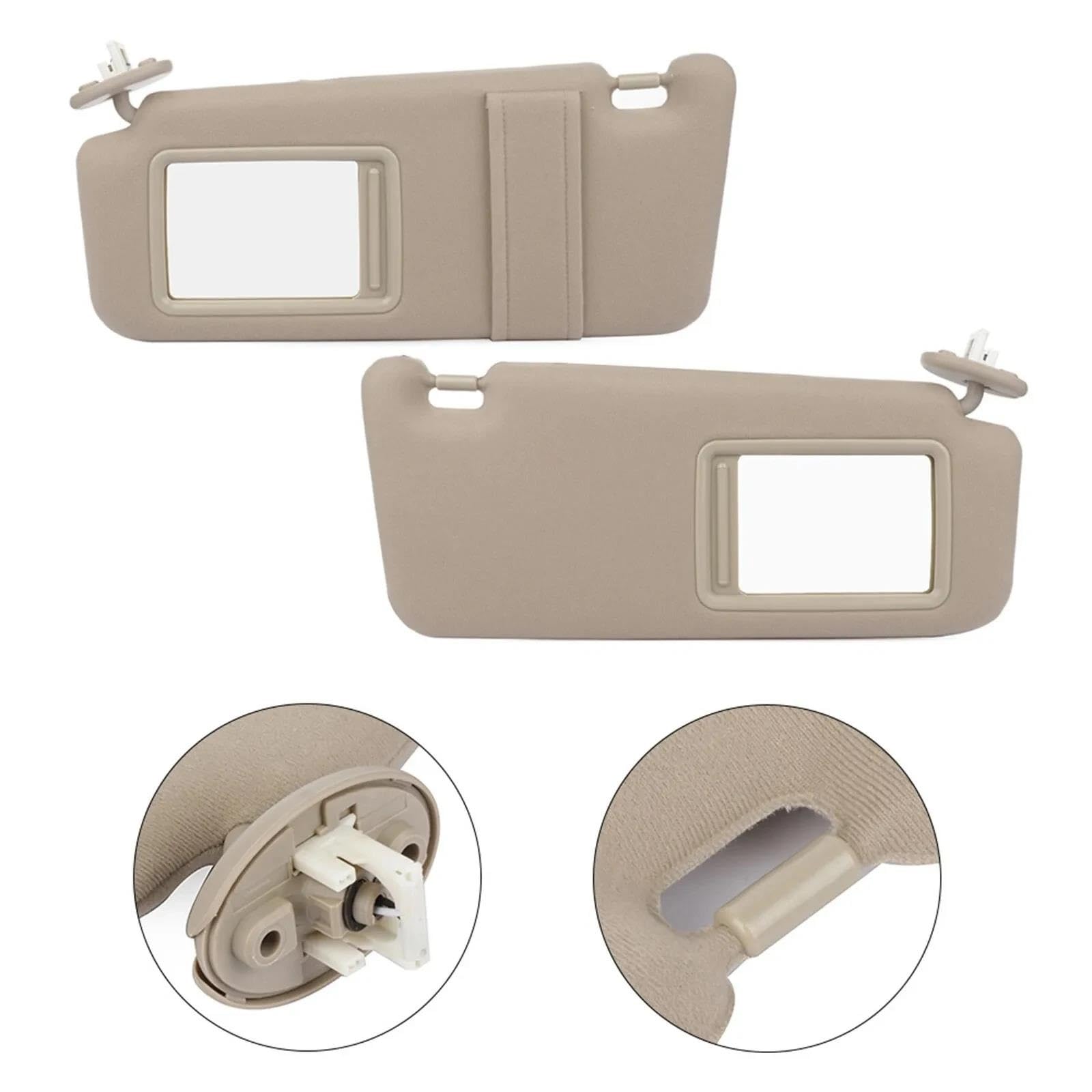 Tablero Parasol Interior Coche Lado Izquierdo Derecho Conductor Pasajero para Venza 2009 2010 2011 2012-2016(Beige Right Side)