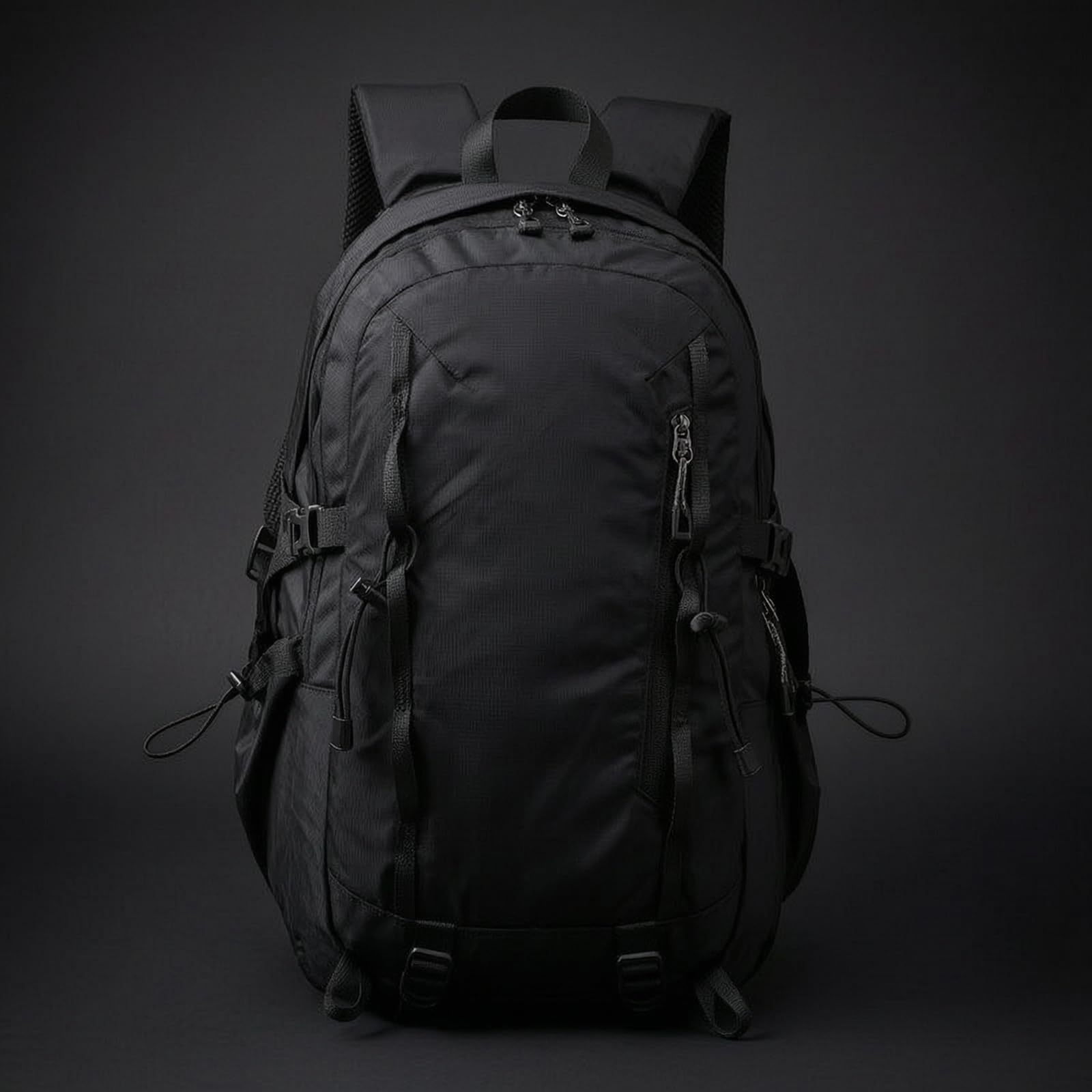 Milageto Zaino con Spallacci Imbottiti Multitasche Zaino con Tasche Laterali Ergonomico Borsa per Pendolari, Viaggio, Array, Nero
