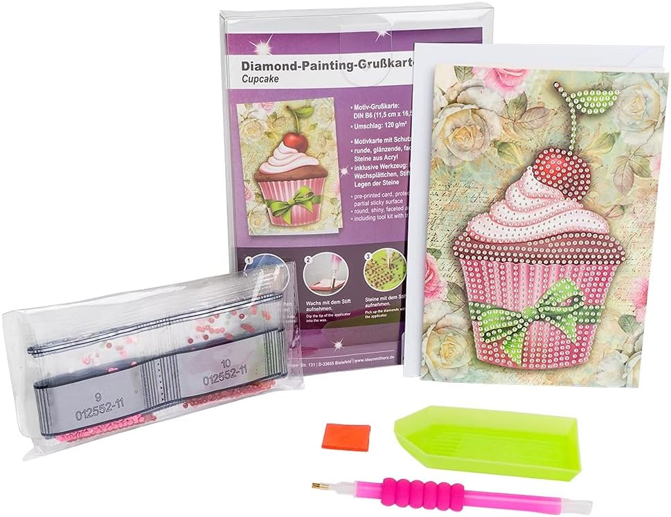 Diamond Painting Wenskaart - Koolmees Met Vogelhuisje | Incl. Envelop & Gereedschap (11,5 X 16,5 Cm)