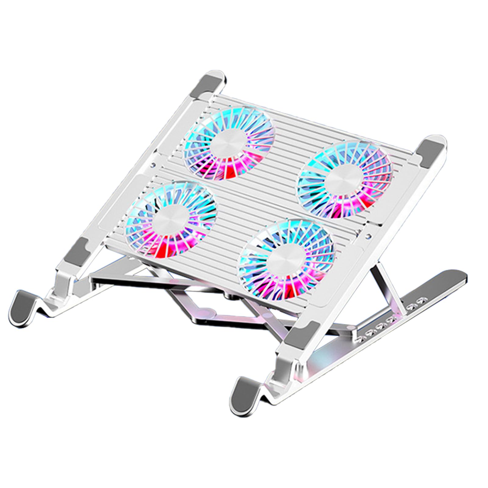 Almohadilla de refrigeración LED para computadora portátil, enfriadores silenciosos, soporte plegable para laptop, soporte de altura