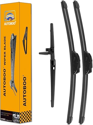 Vista 29 de AUTOBOO Limpiaparabrisas de 21 + 21 pulgadas con limpiaparabrisas trasero de 14 pulgadas de repuesto para Jeep Grand Cherokee 2005 2006 2007 208