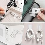 50 Pcs Cable Management Under Desk, Self-Adhesive Cable Tidy Clips Straps with Adjustable Nylon Buckle,Reusable Cable Organizers for Home and Office (White)