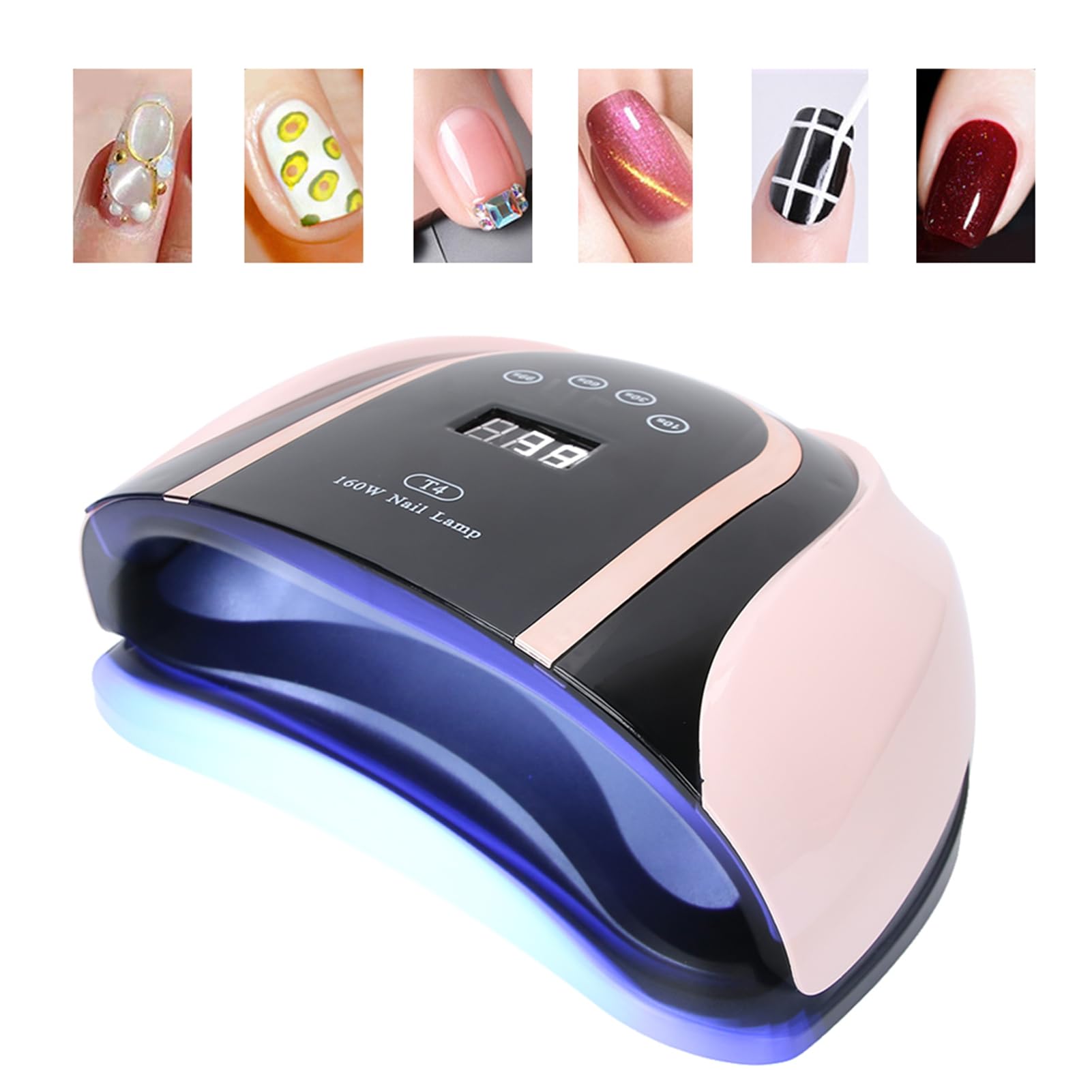 Lámpara de secado de gel de uñas, luz LED de 160 W para uñas para artista de uñas, uso de diseño de uñas para amantes del arte de uñas, bricolaje(European regulations)