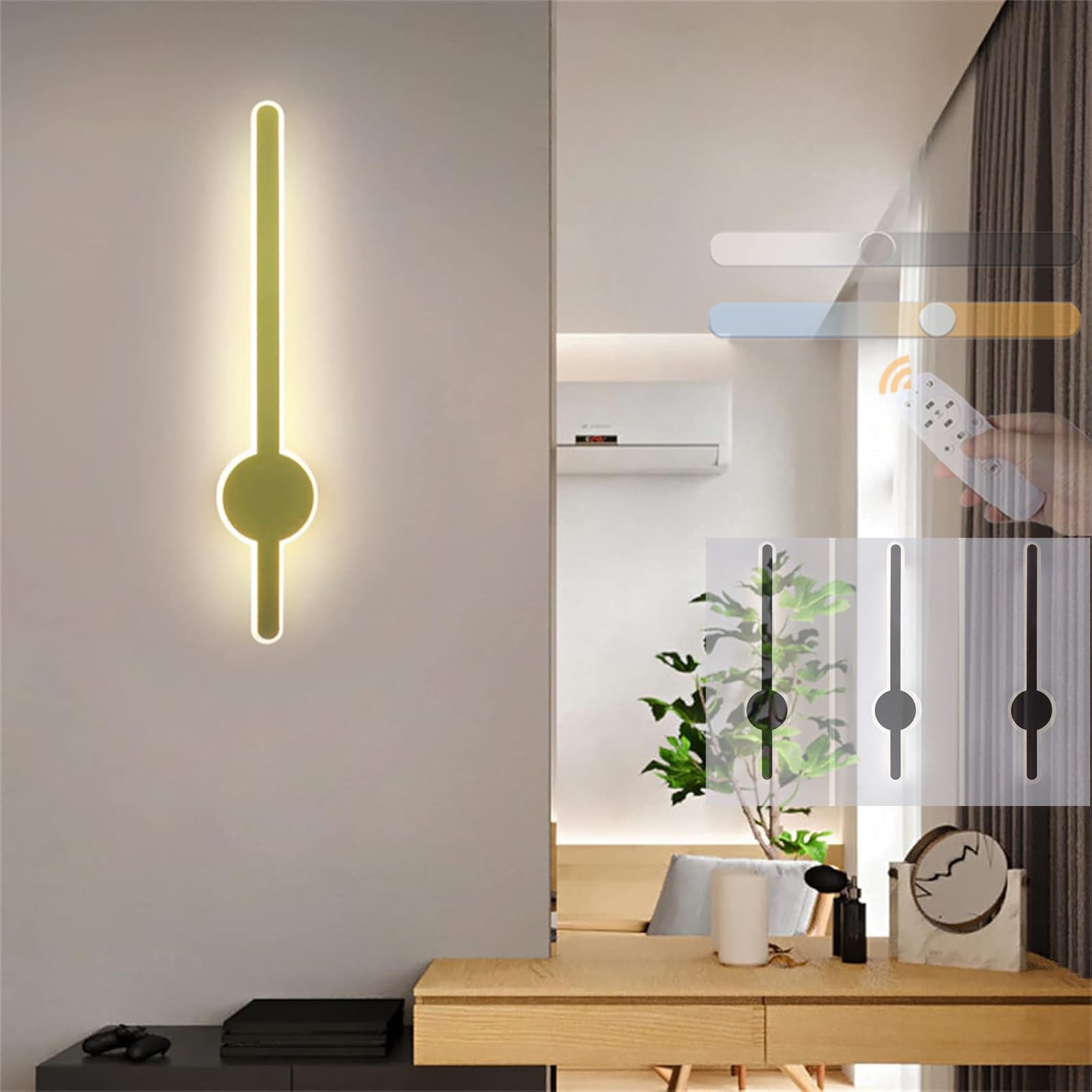 Lámpara de Pared 3 Colores Ajustable y Regulable para Salón 8