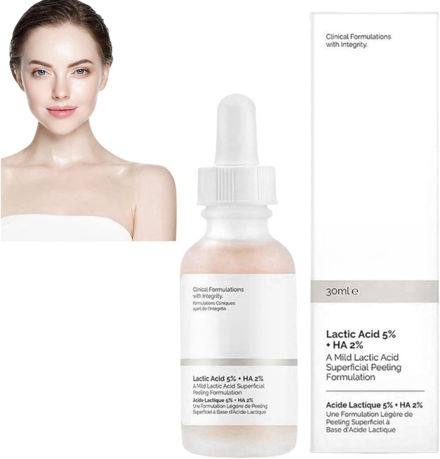 Lactic Acid 5% + Hialuronyc Acid 5% Exfoliating Serum,Lactic Acid 5% Serum,Anti Wrinkle Serum,Lactic Acid Pore Minimizer Serum,Hydrating Serum,Brightening Serum,Hyaluronic Acid Moisturiser,30ml