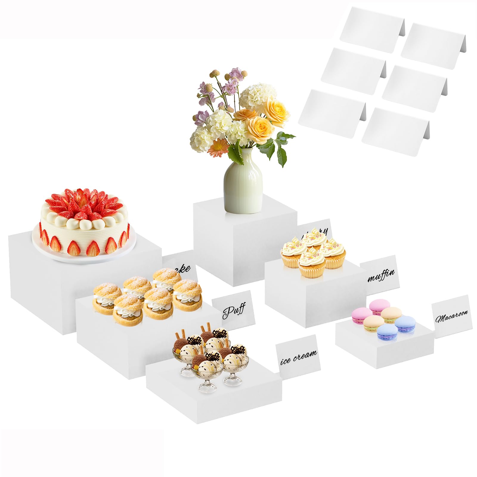 Rehausseur de buffet en acrylique Lot de 6 présentoirs de table transparents