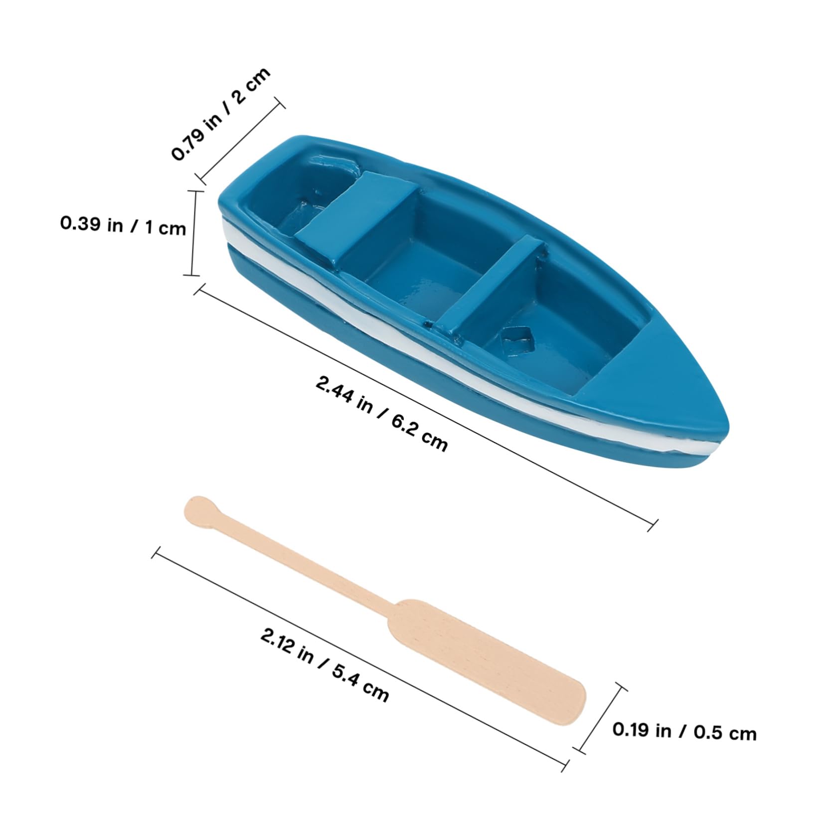 Holibanna 6Pcs Mini Rowing Boat Decor Realistic Nautical Ornament with Oars Ocean Decor for Tables and Bookshelves Craftsmanship Versatile Design