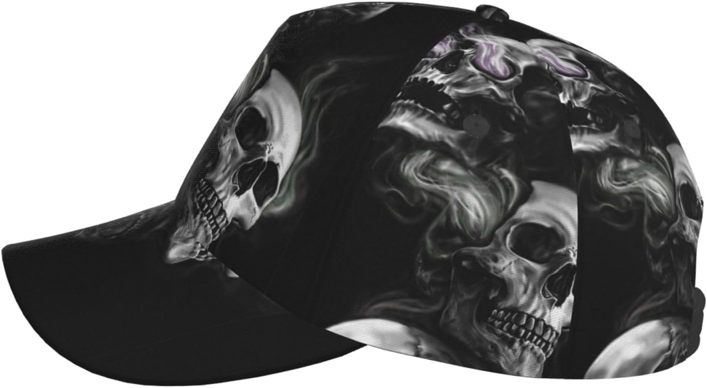 Skull Baseball Cap Adjustable Snapback Cap Men Sun Hat Cool Baseball Hats Halloween Cap for Outdoor - Image 5