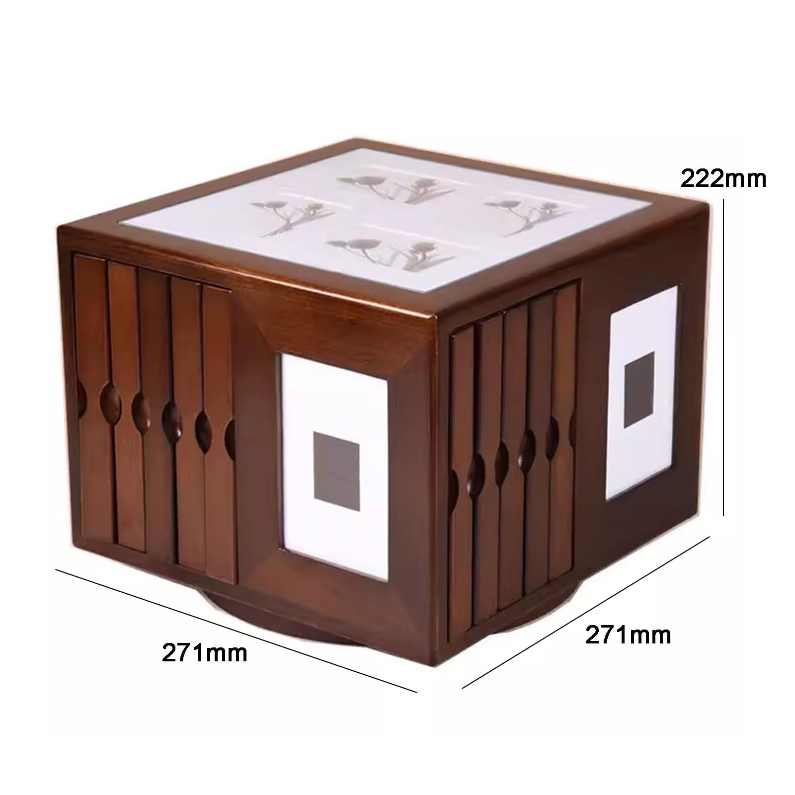 Cubi Portafoto Decorativi, Scatola Portafoto in Legno, Album 6"x4" Che Contiene 400 Foto, con Base Girevole, per Decorazioni Domestiche, Ricordo di Matrimonio
